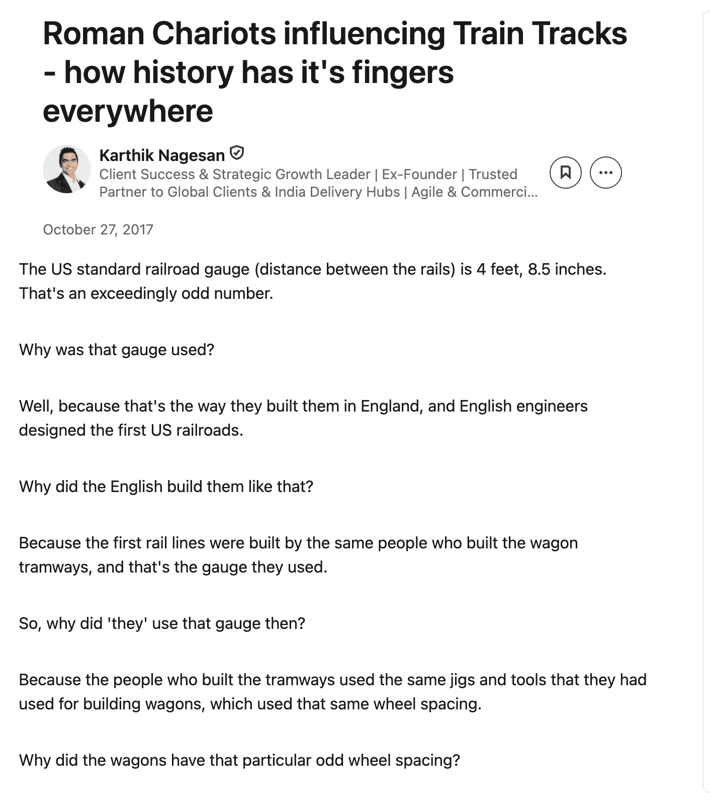 screenshot of a linkedin post talking about the myth